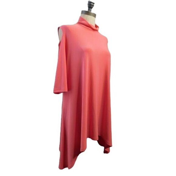 Clara Sun Woo Size M Medium Cold Shoulder Slinky Stretchy Designer Top - Picture 3 of 3